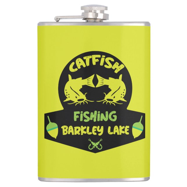 Catfishing Lake Barkley Kentucky Hip Flask (Front)