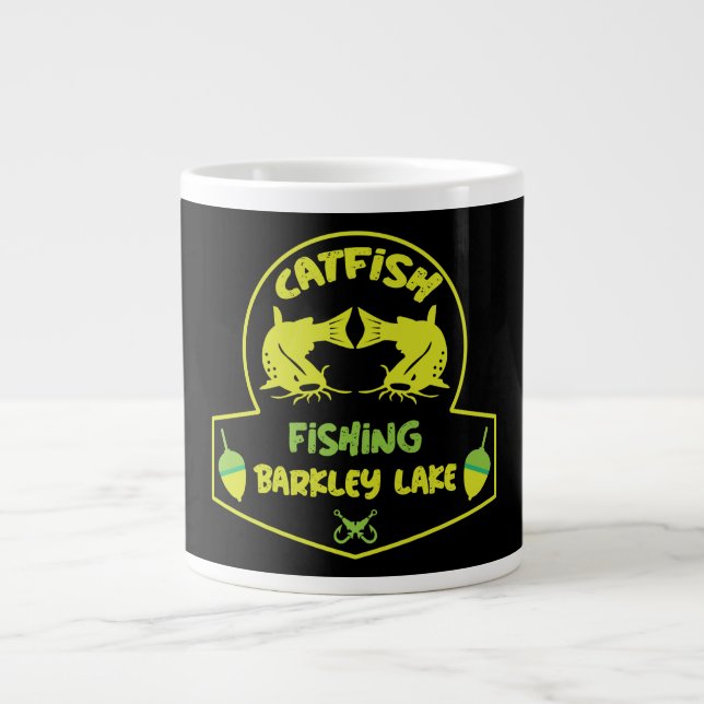 Catfishing Lake Barkley Kentucky Large Coffee Mug (Front)