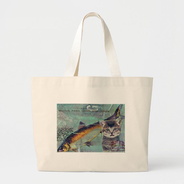 Catfishing Large Tote Bag (Front)