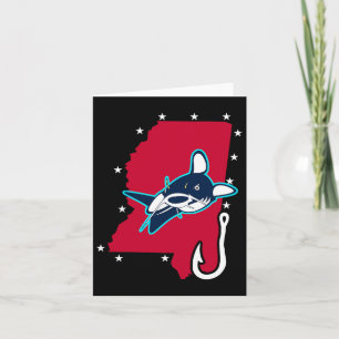 Catfishing Mississippi Flag Fishing Rod T Shirt Card