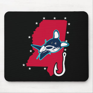 Catfishing Mississippi Flag Fishing Rod T Shirt Mouse Pad