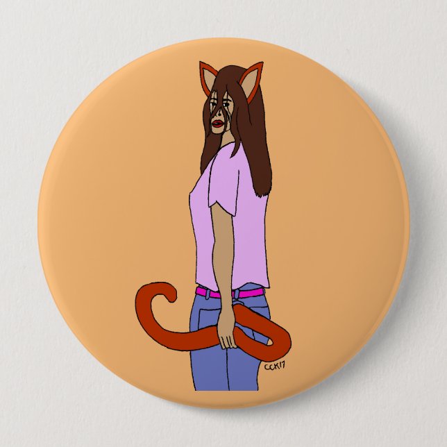 catgirl   10 cm round badge (Front)