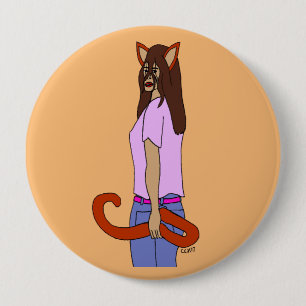 catgirl   10 cm round badge