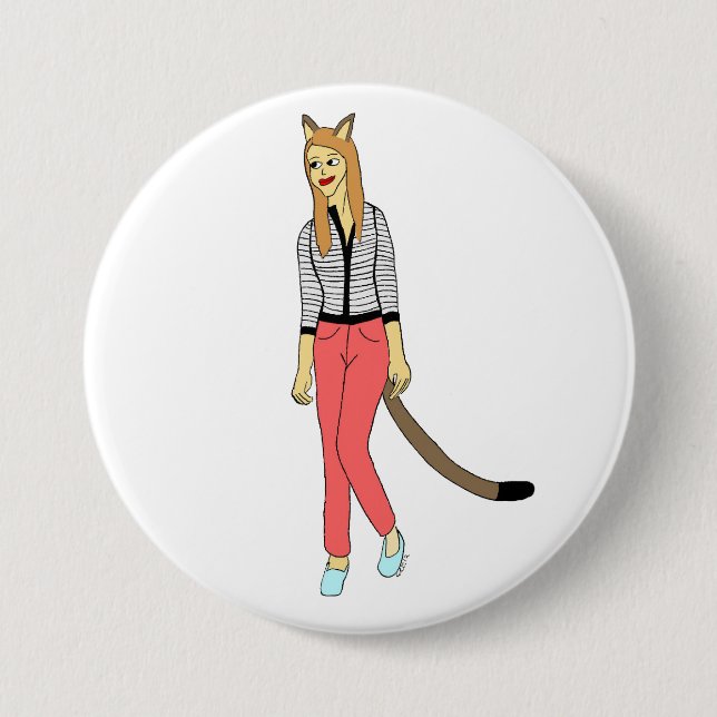 catgirl 7.5 cm round badge (Front)