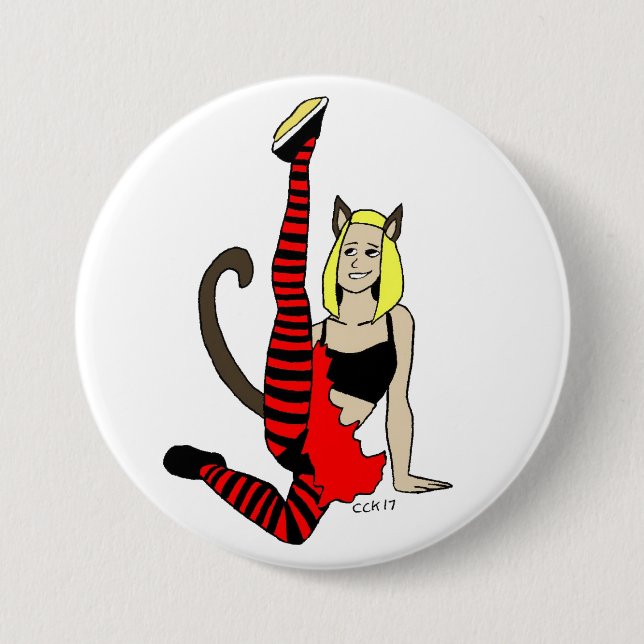 catgirl  7.5 cm round badge (Front)