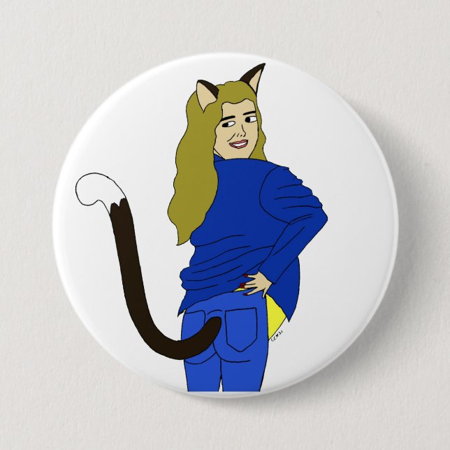catgirl   7.5 cm round badge (Front)