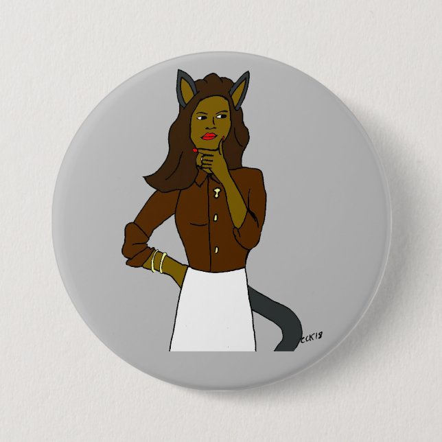 catgirl  7.5 cm round badge (Front)