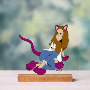catgirl acrylic sign