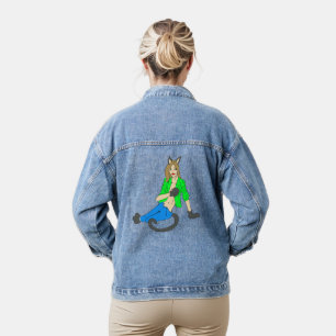catgirl button denim jacket