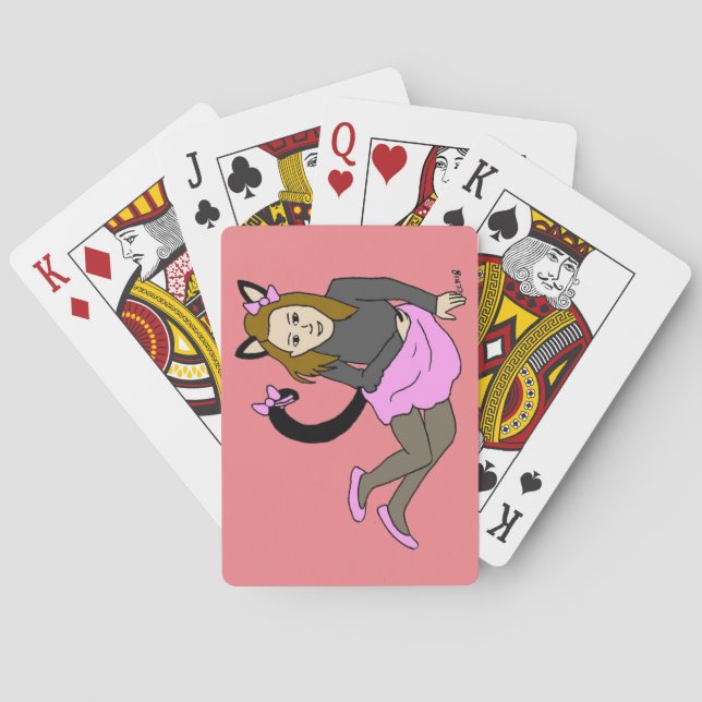 catgirl button playing cards (Back)