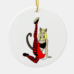 catgirl   ceramic ornament