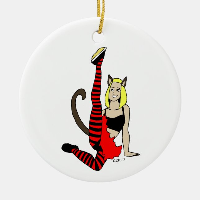 catgirl   ceramic ornament (Front)