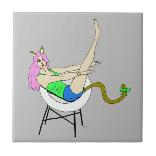 catgirl ceramic tile