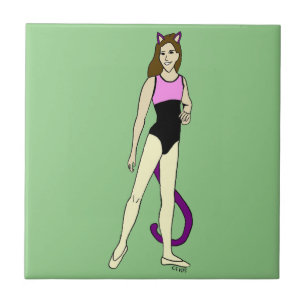 catgirl ceramic tile