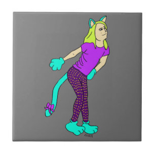 catgirl ceramic tile