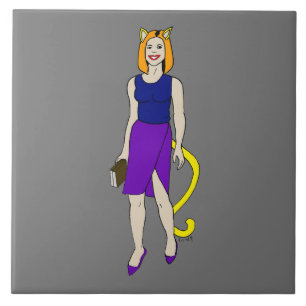 catgirl ceramic tile