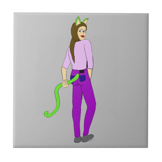 catgirl   ceramic tile (Front)
