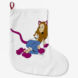 catgirl  large christmas stocking
