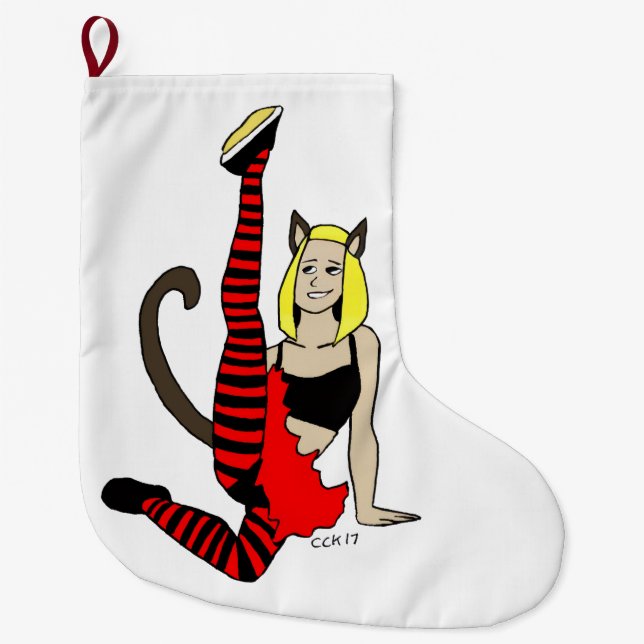 catgirl  large christmas stocking (Front)