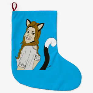 catgirl  large christmas stocking