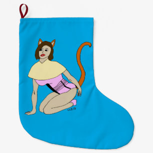 catgirl large christmas stocking