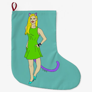 catgirl   large christmas stocking