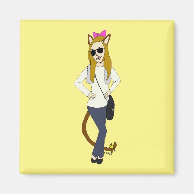 catgirl  magnet (Front)