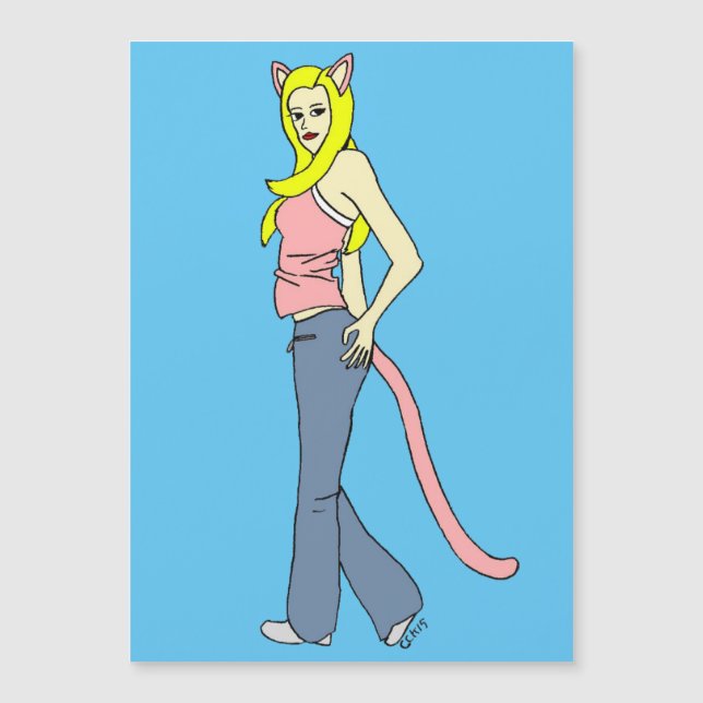 catgirl Magnetic Card (Front)