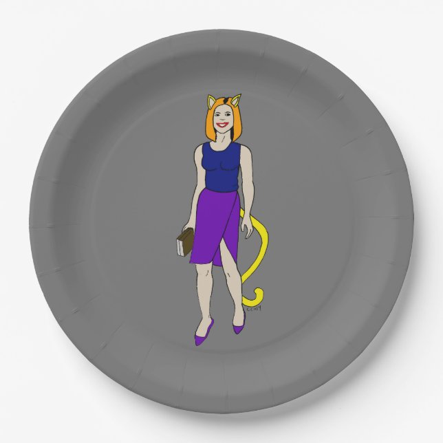 catgirl paper plate (Front)