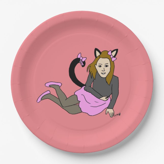 catgirl   paper plates (Front)