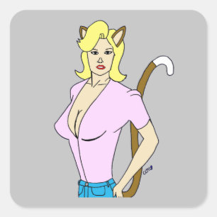 catgirl   square sticker
