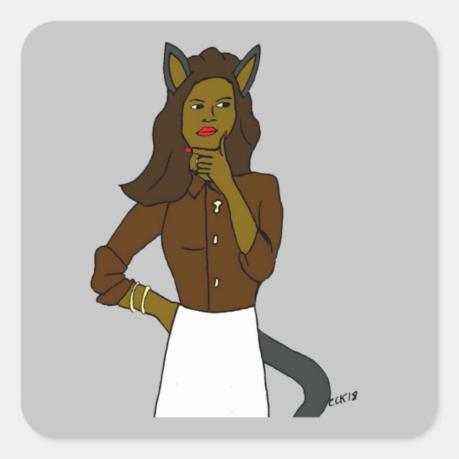 catgirl     square sticker (Front)