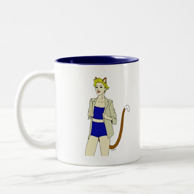 catgirl   Two-Tone coffee mug (Left)
