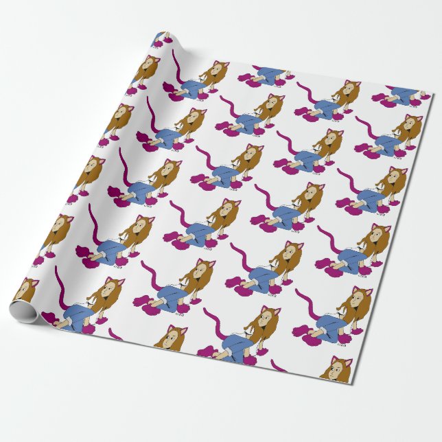 catgirl  wrapping paper (Unrolled)