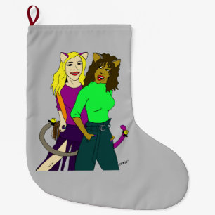 catgirls large christmas stocking