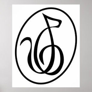 Catgut Strings Art Deco Treble Clef Logo Wall Art