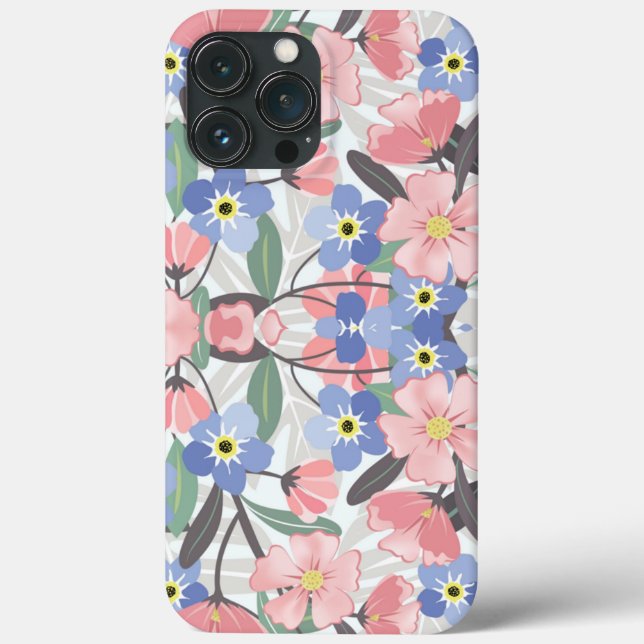 Cath Kidston London Design blue flowers    Case-Mate iPhone Case (Back)