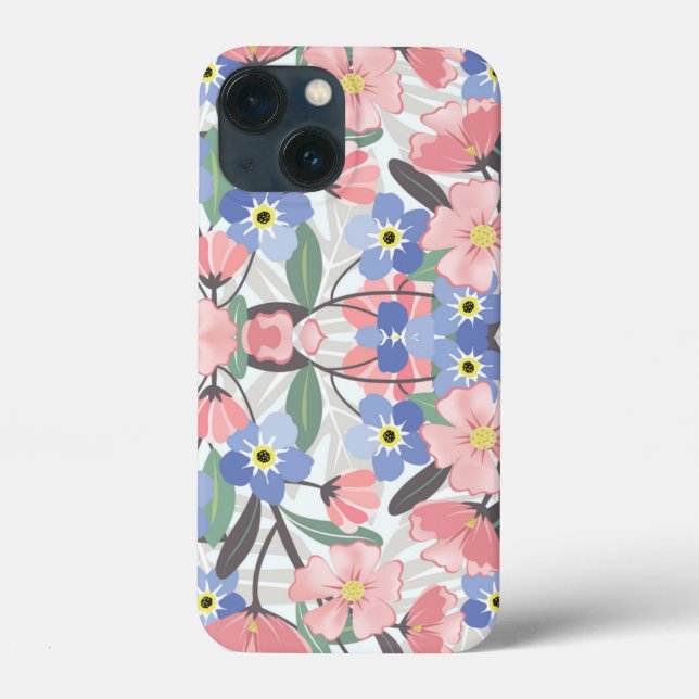 Cath Kidston London Design blue flowers    Case-Mate iPhone Case (Back)