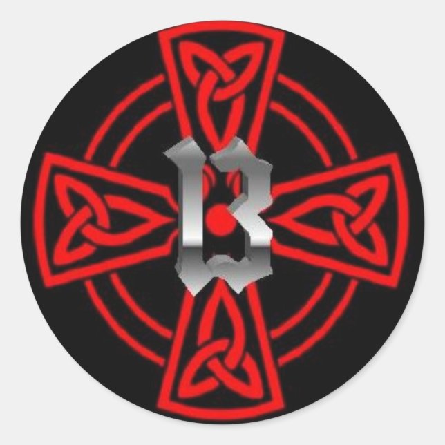 Cathar Cross 13 Classic Round Sticker (Front)