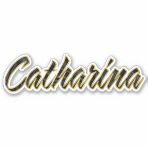 Catharina black gold lettering sticker