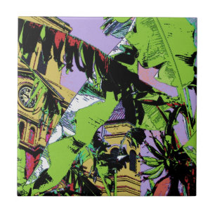 Cathedral and Banana Trees Ceramic Tile