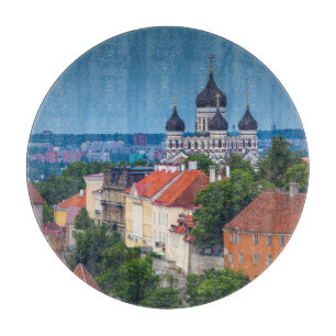 Cathedral and Cityscape Estonia Cutting Board