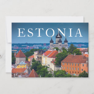 Cathedral and Cityscape   Estonia Thank You Card