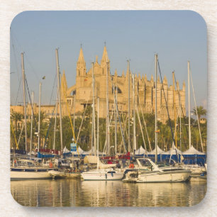 Cathedral and marina, Palma, Mallorca, Spain 2 Coaster