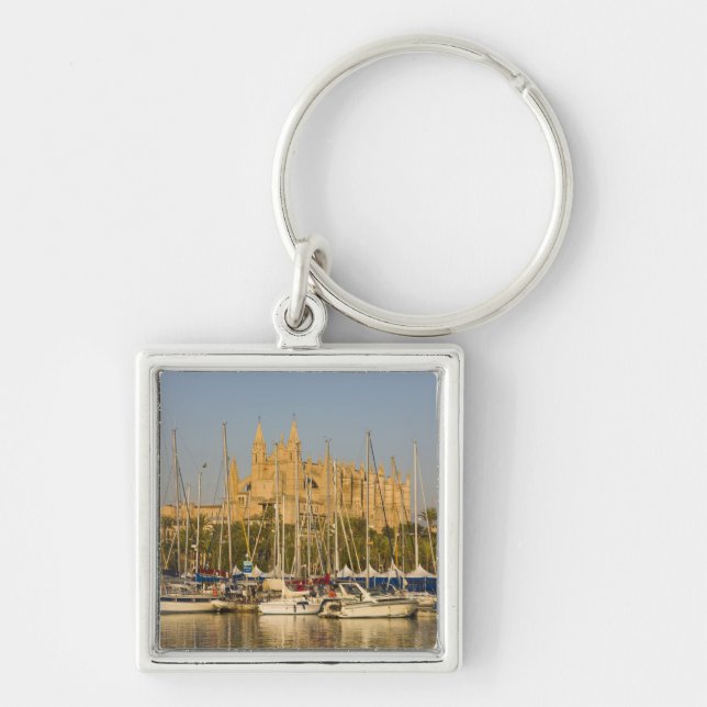 Cathedral and marina, Palma, Mallorca, Spain 2 Key Ring (Front)