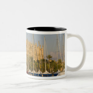Cathedral and marina, Palma, Mallorca, Spain 2 Two-Tone Coffee Mug