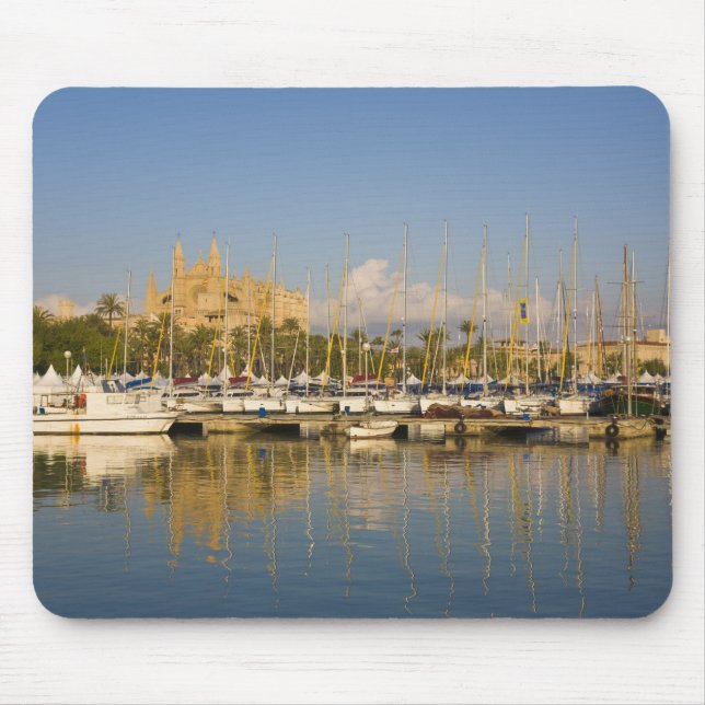 Cathedral and marina, Palma, Mallorca, Spain Mouse Pad (Front)
