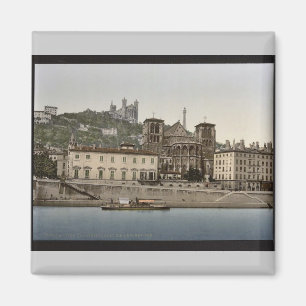 Cathedral and Notre Dame de Fourviere, Lyons, Fran Magnet
