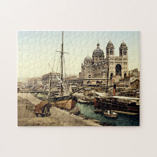 Cathedral and Quay de la Joliette Marseille France Jigsaw Puzzle (Horizontal)