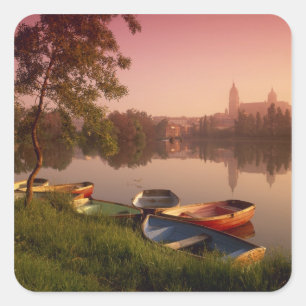 Cathedral and River Tormes, Salamanca, Castile Square Sticker
